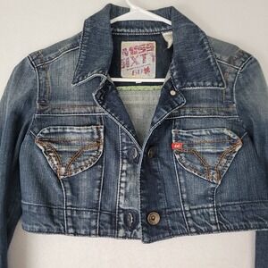 Miss Sixty Vintage Y2K Cropped Denim Jacket Women's Large Made in Italy